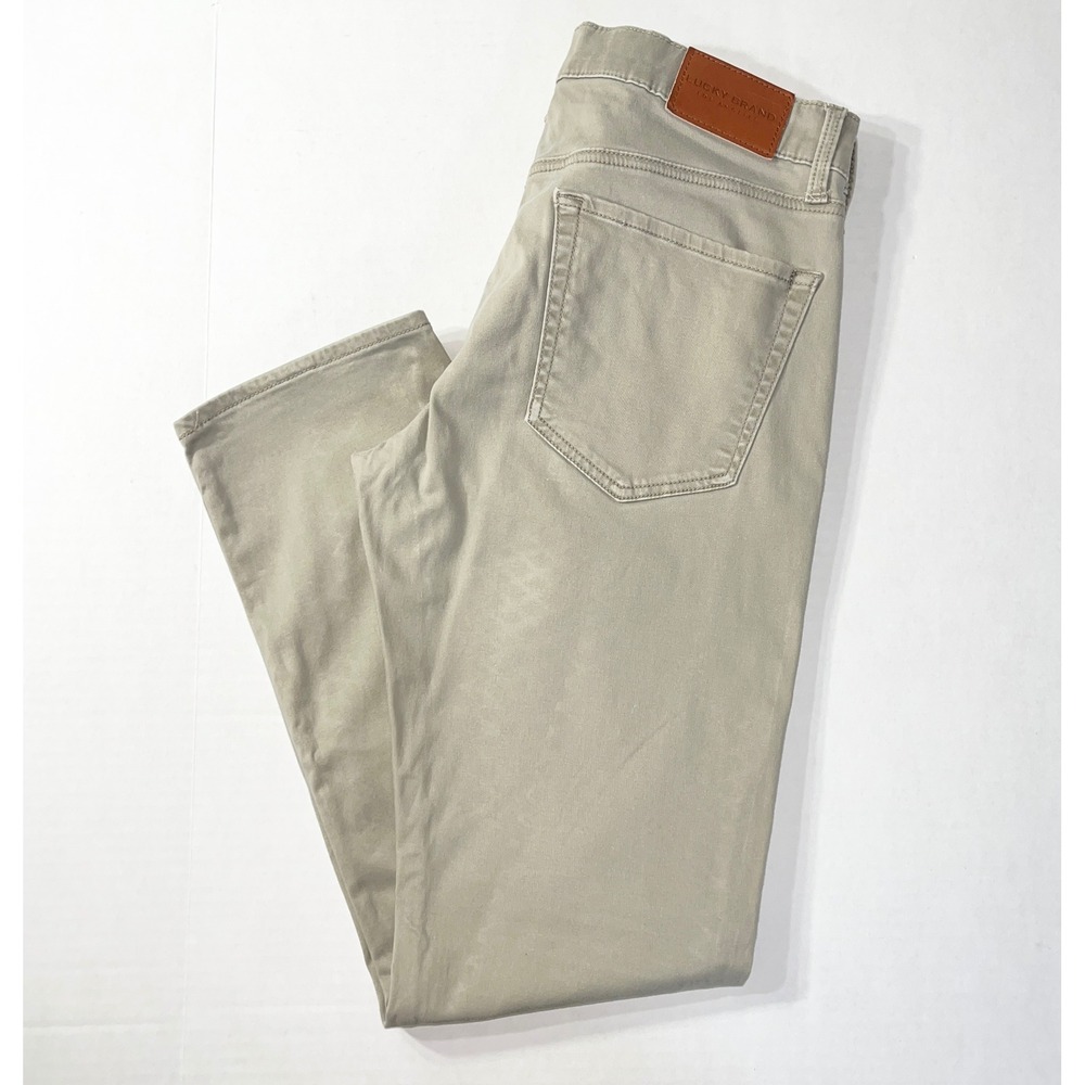 Lucky Brand Chino Pants Mens 31x30 Khaki Tan 121 Slim Straight Preppy Stretch